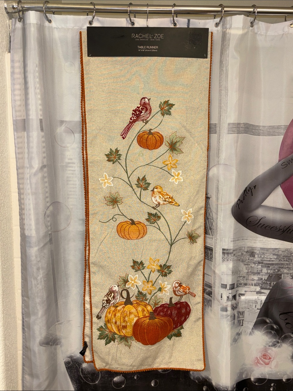 NWT Rachel Zoe Beige Fall Table Runner